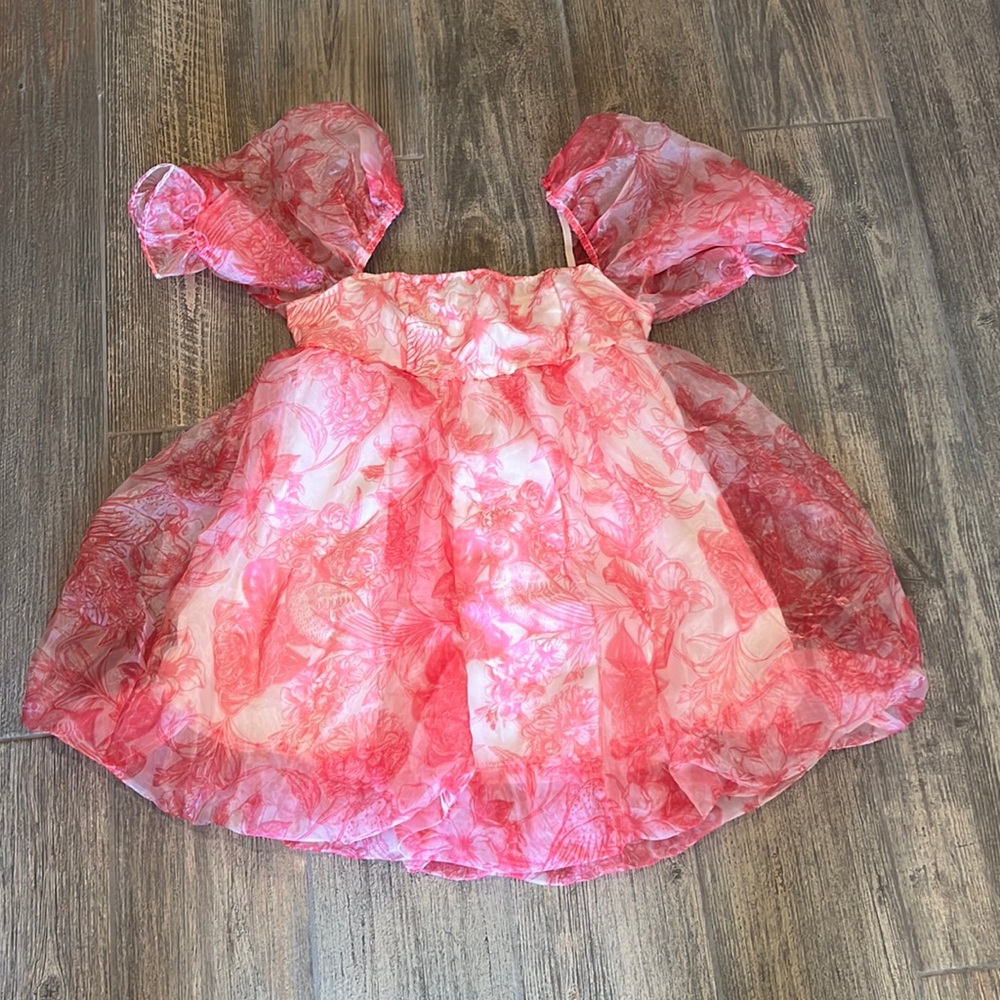 Pink and white babydoll dress